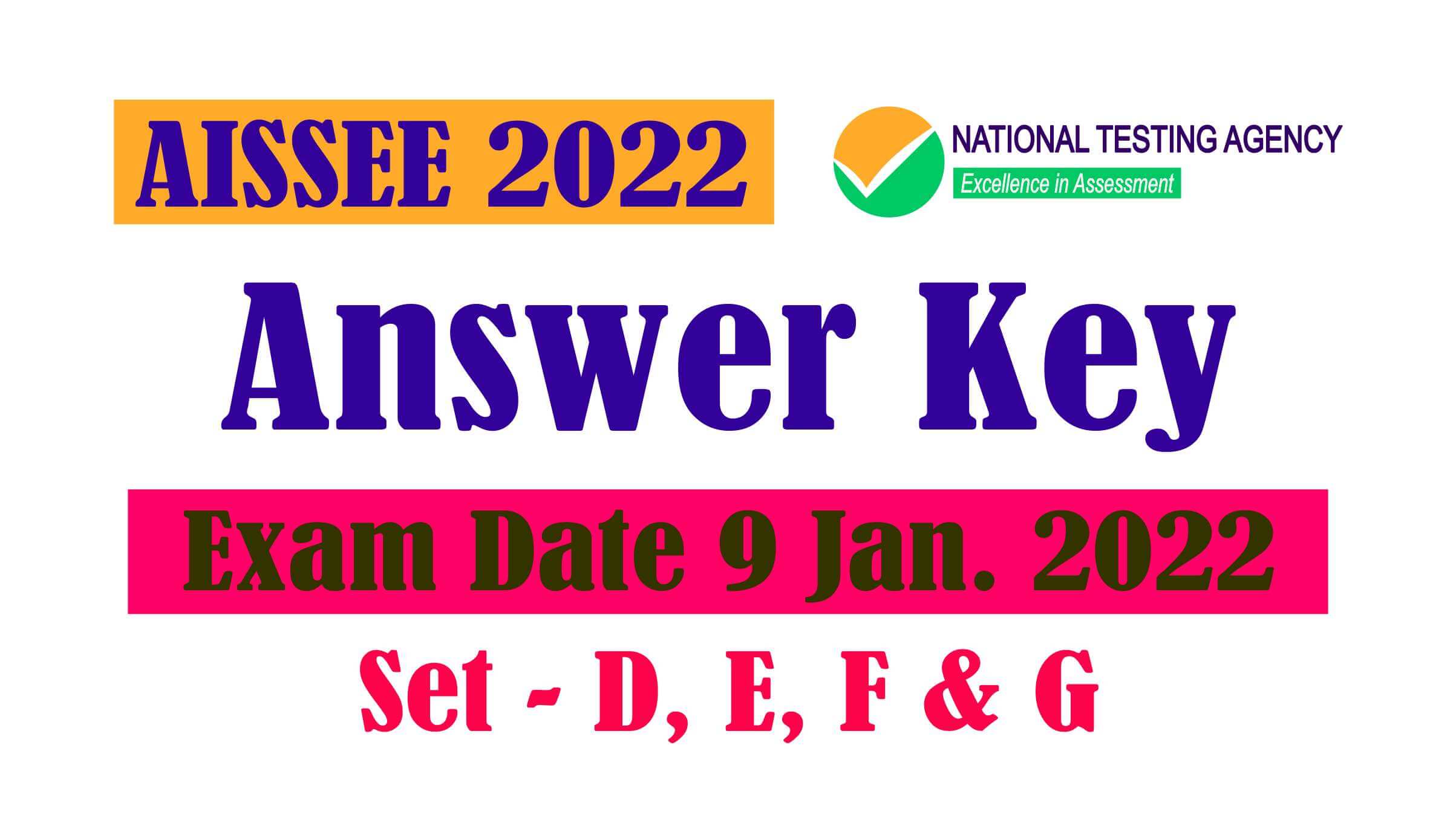 AISSEE ANSWER KEY 9 Jan 2022